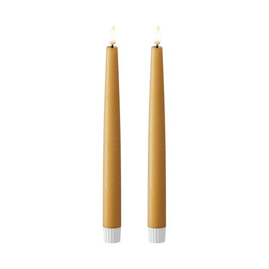 LED Stabkerzen 2 Stück, Ø 2,2 x 25 cm Curry