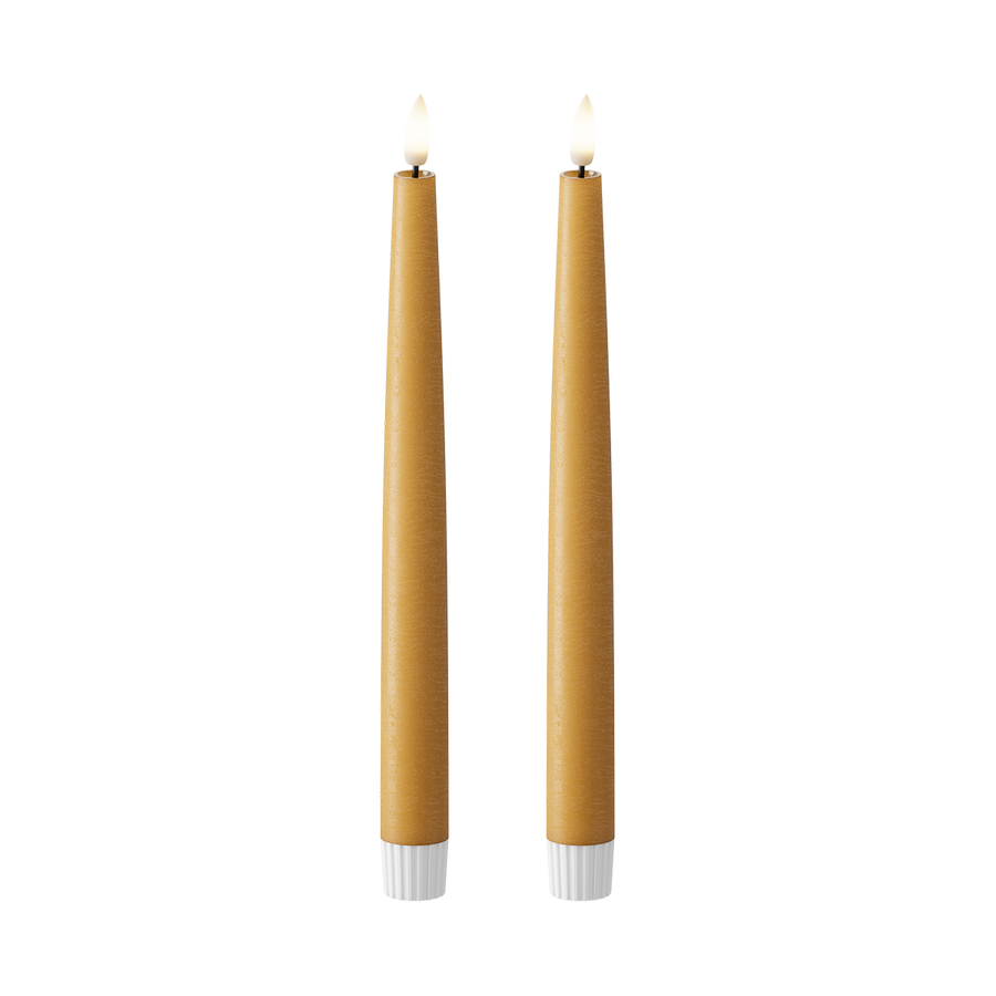 LED Stabkerzen 2 Stück, Ø 2,2 x 25 cm Curry
