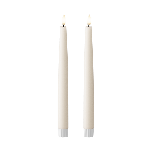 LED Stabkerzen 2 Stück, Ø 2,2 x 25 cm Elfenbein