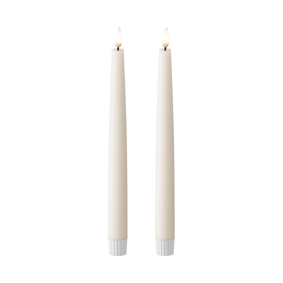 LED Stabkerzen 2 Stück, Ø 2,2 x 25 cm Elfenbein