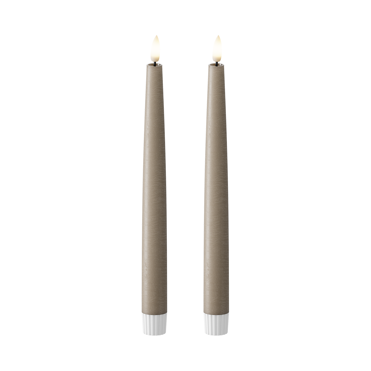LED Stabkerzen 2 Stück, Ø 2,2 x 25 cm Mokka