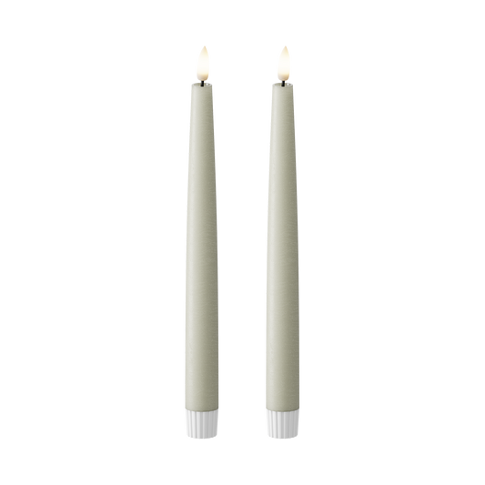LED Stabkerzen 2 Stück, Ø 2,2 x 25 cm Salbeigrün