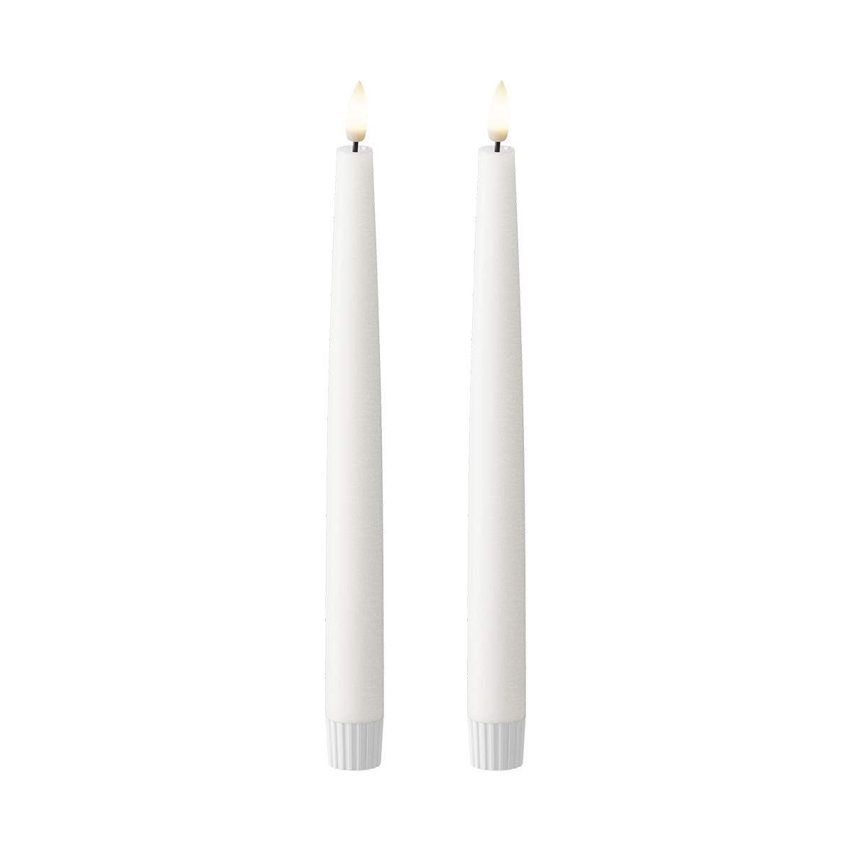 LED Stabkerzen 2 Stück, Ø 2,2 x 25 cm Weiß