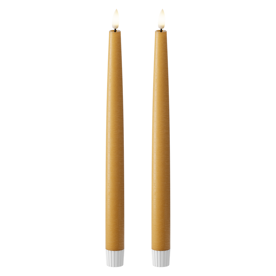 LED Stabkerzen 2 Stück, Ø 2,2 x 29 cm Curry
