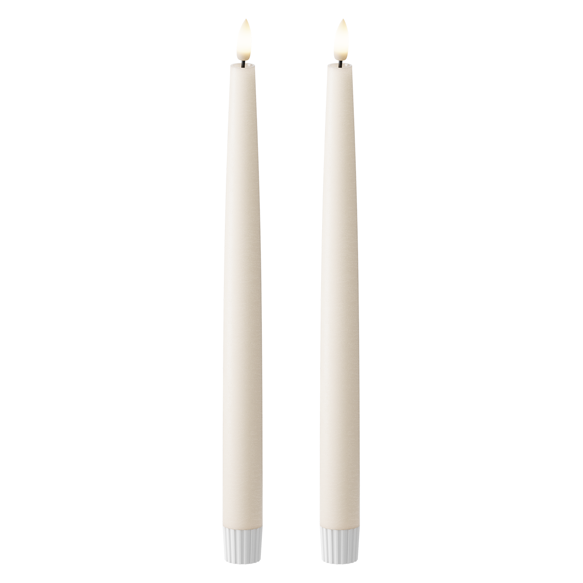 LED Stabkerzen 2 Stück, Ø 2,2 x 29 cm Elfenbein