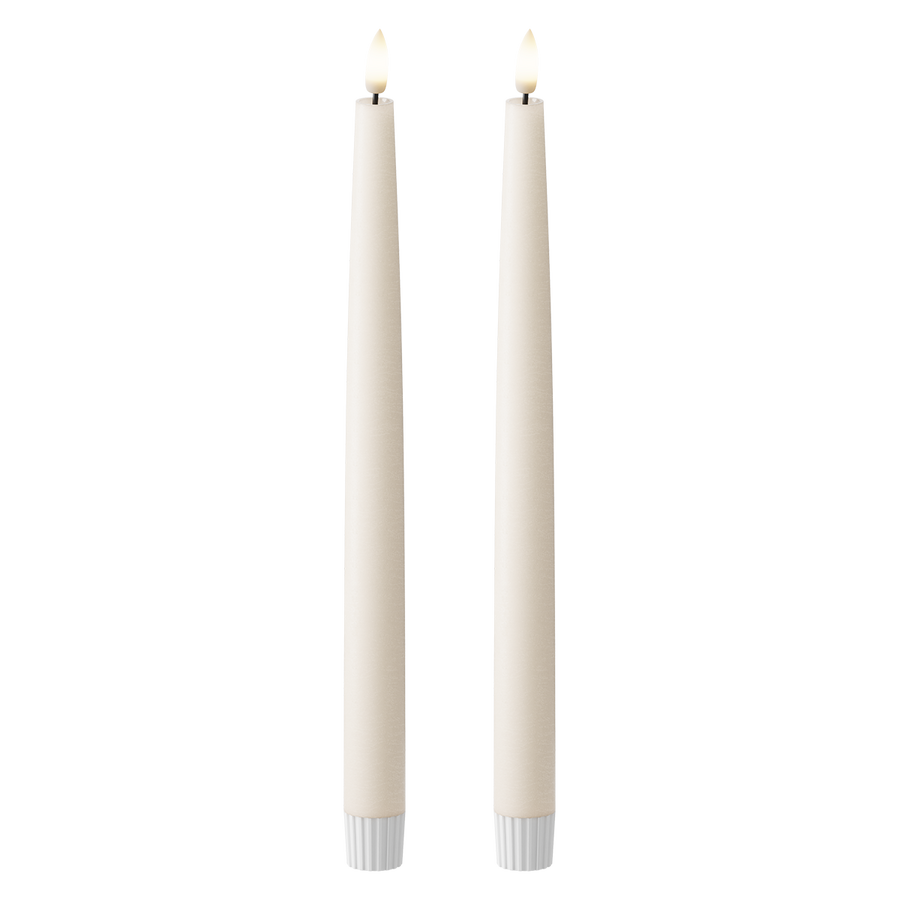 LED Stabkerzen 2 Stück, Ø 2,2 x 29 cm Elfenbein