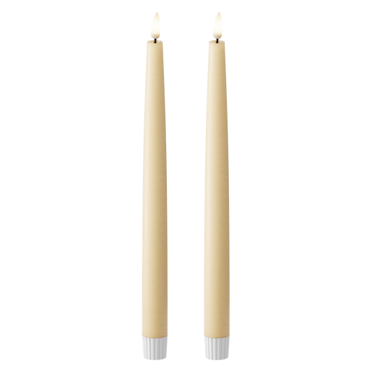 LED Stabkerzen 2 Stk., Ø 2,2 x 29 cm Leicht Karamell