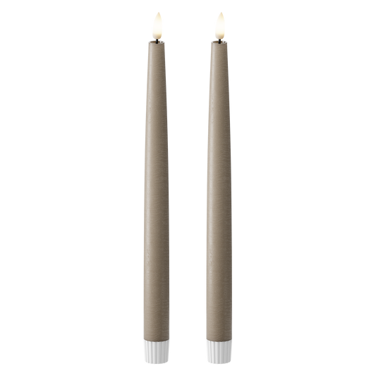 LED Stabkerzen 2 Stück, Ø 2,2 x 29 cm Mokka