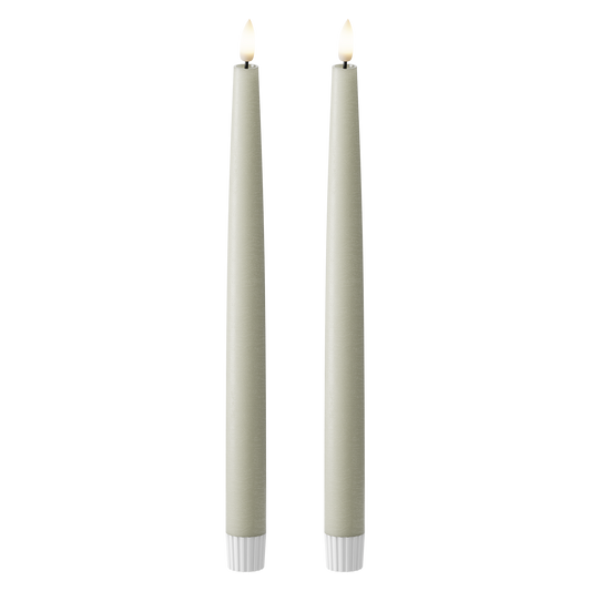 LED Stabkerzen 2 Stück, Ø 2,2 x 29 cm Salbeigrün