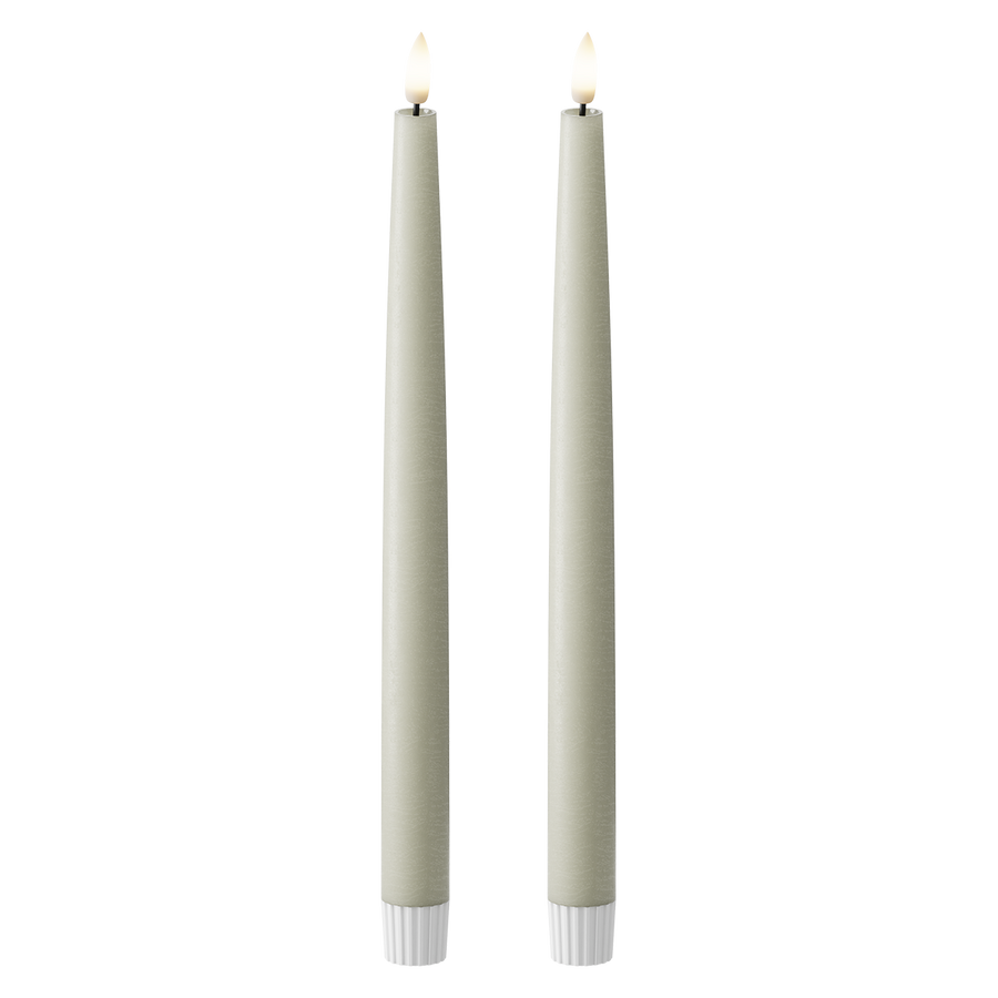 LED Stabkerzen 2 Stück, Ø 2,2 x 29 cm Salbeigrün