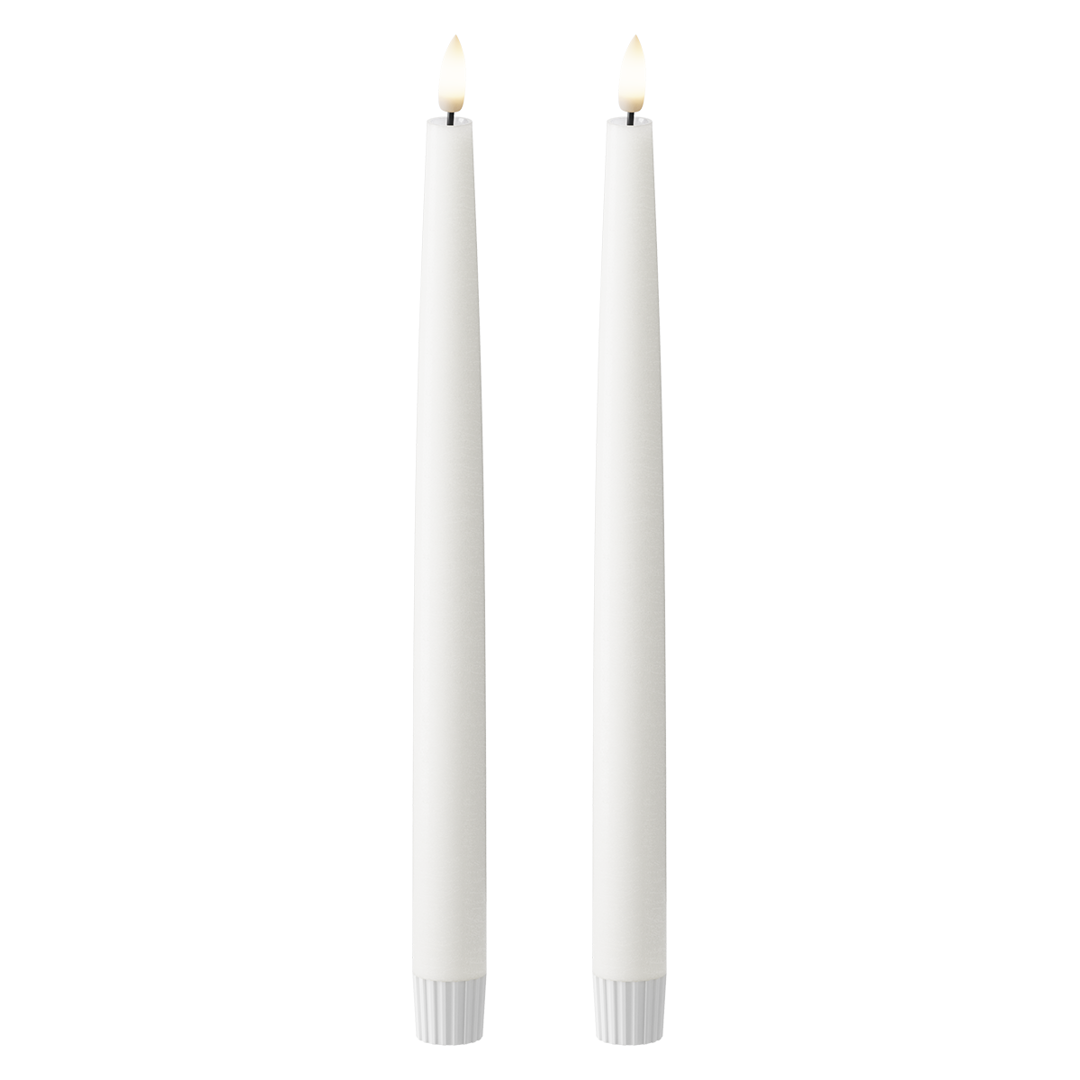 LED Stabkerzen 2 Stück, Ø 2,2 x 29 cm Weiß