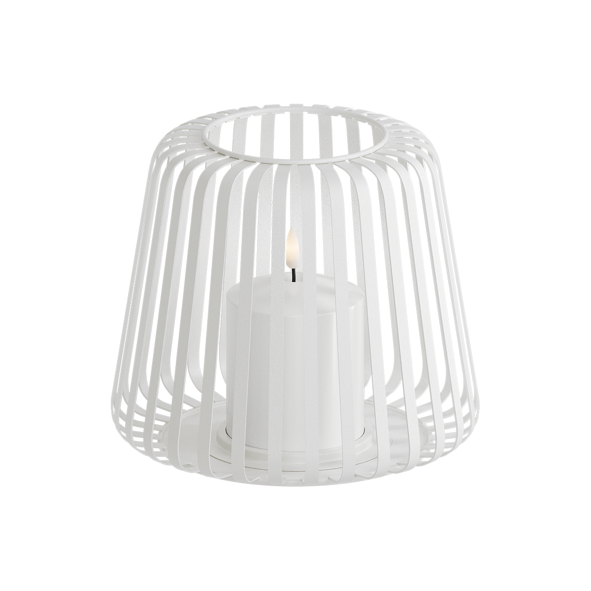 LED Laterne Ø 20 x 17 cm Weiß