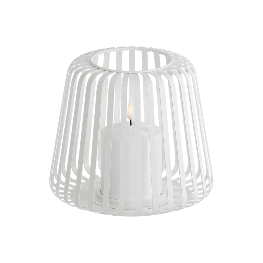 LED Laterne Ø 20 x 17 cm Weiß