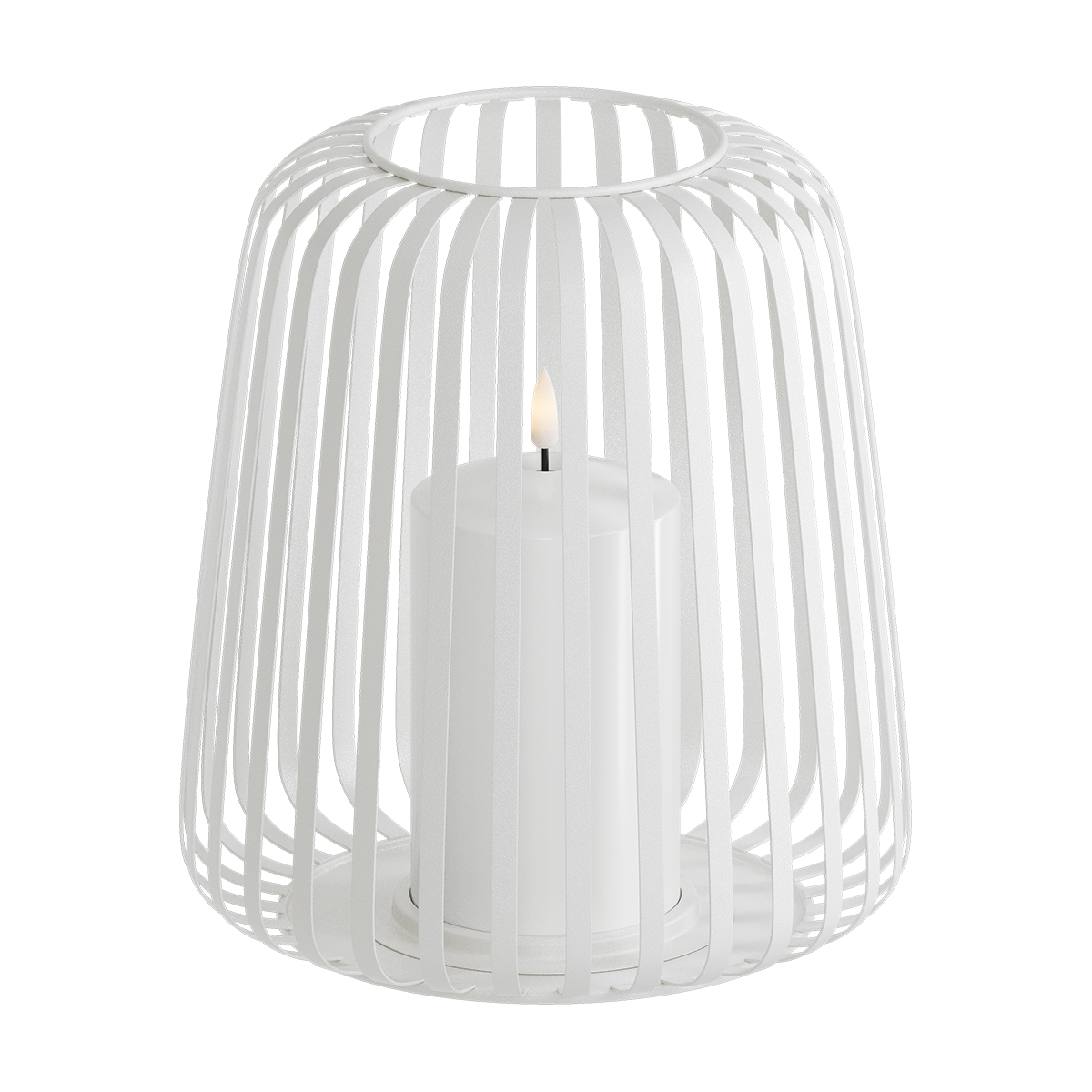 LED Laterne Ø 20 x 22 cm Weiß