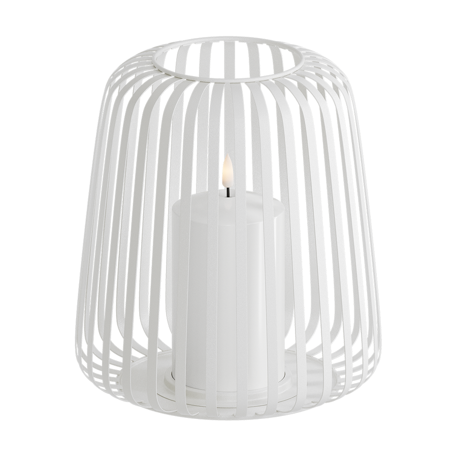 LED Laterne Ø 20 x 22 cm Weiß