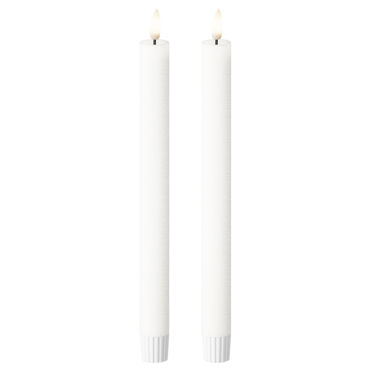LED Stabkerzen 2 Stück, Ø 2,2 x 24,5 cm Weiß