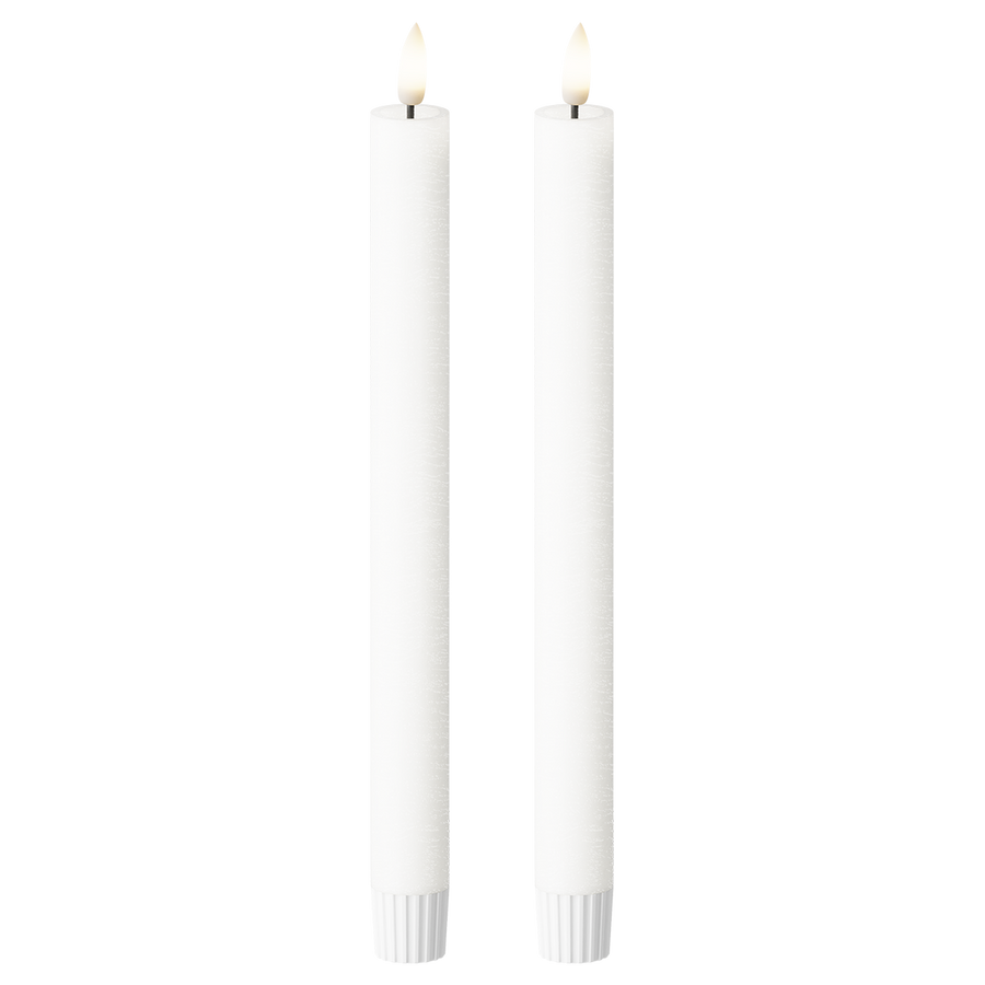 LED Stabkerzen 2 Stück, Ø 2,2 x 24,5 cm Weiß