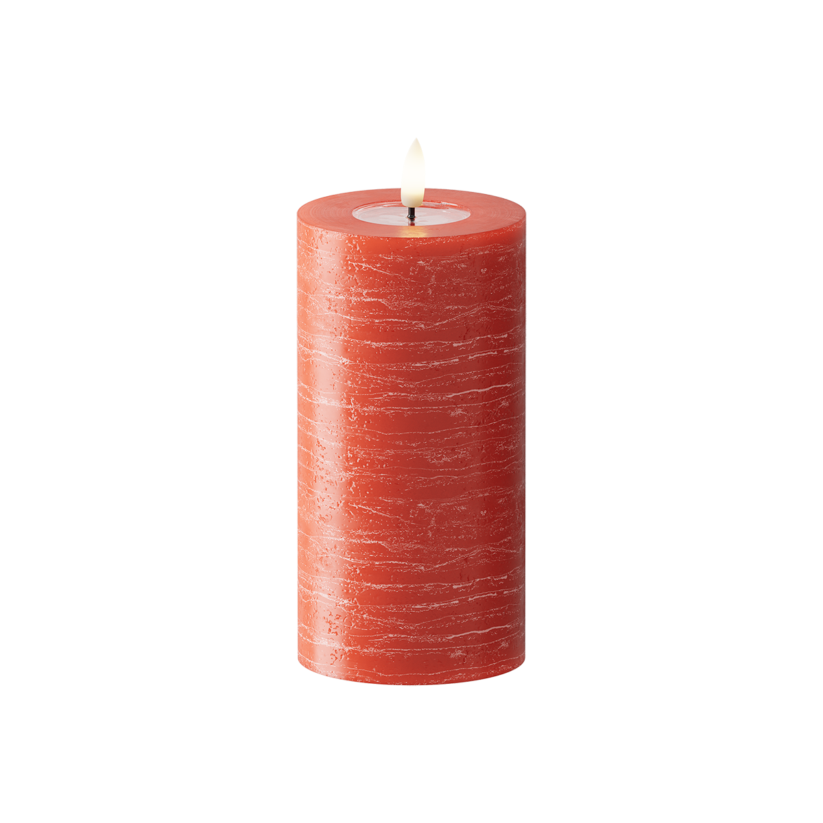 LED Blockkerzen WetLook Ø 7,5 x 15 cm Rot