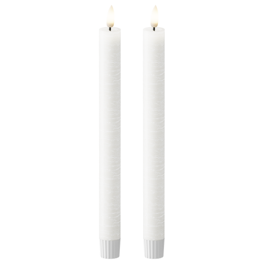 LED Stabkerzen WetLook Ø 2,2 x 24,5 cm Weiß