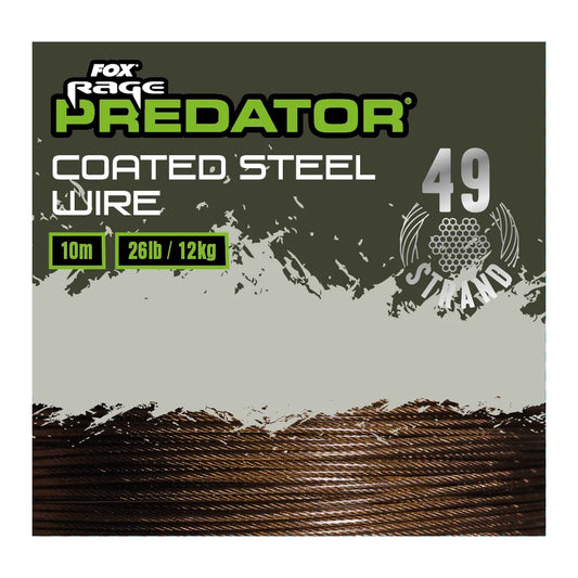 Fox Rage Predator 49-Strand Coated Steel Wire Leaders and Accessories 10m 18kg
