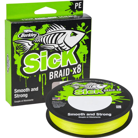 Berkley Sick Braid Braided Fishing Line 0.19mm 18kg 300m Flame Green