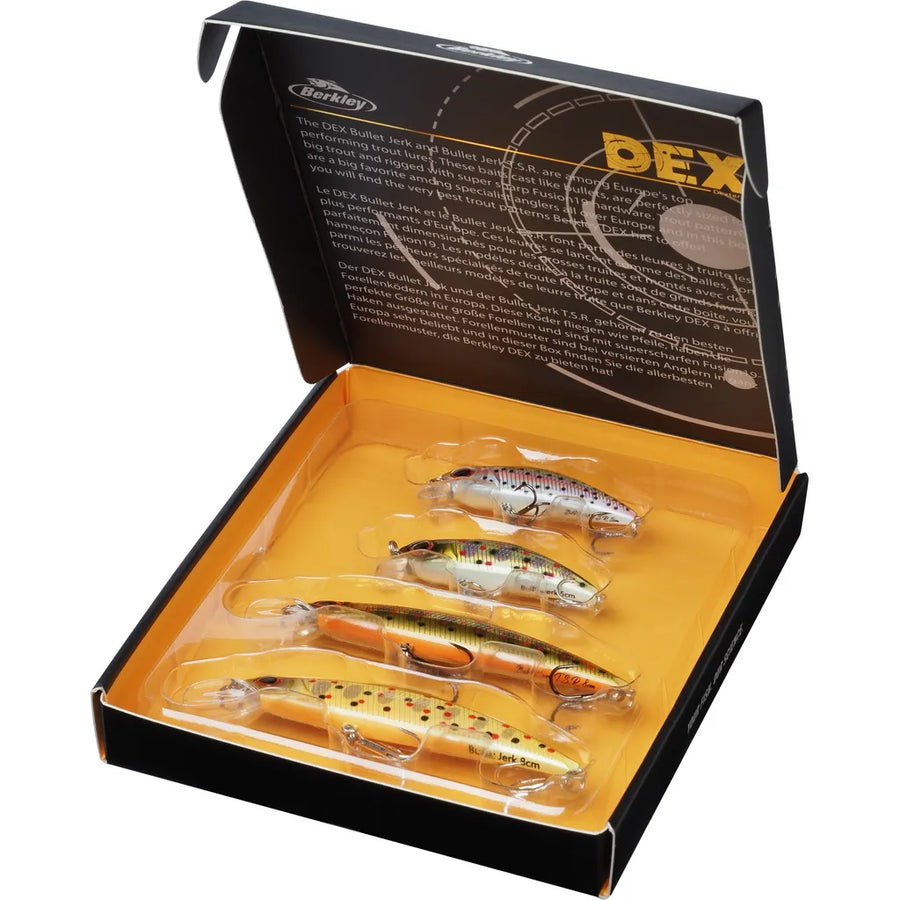 Berkley DEX Bullet Jerk Lure Kit Trout Colors Box