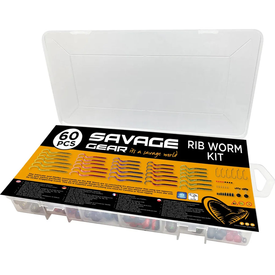 Savage Gear Rib Worm Kit Softbaits 60pc 9–10.5cm Multicolor