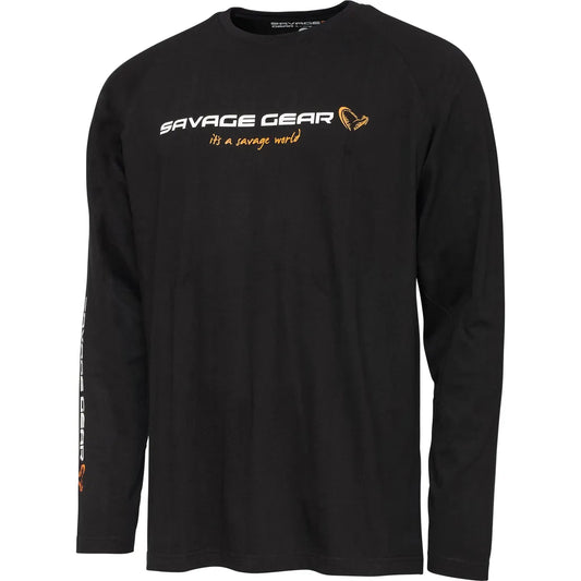 Savage Gear Signature Logo Long Sleeve T-Shirt XXL Black Caviar
