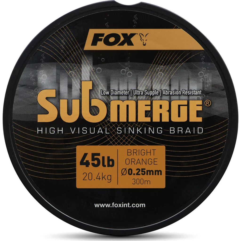 Fox Submerge Orange Sinking Braid Braided Lines 300m 0.25mm 20.4kg Orange