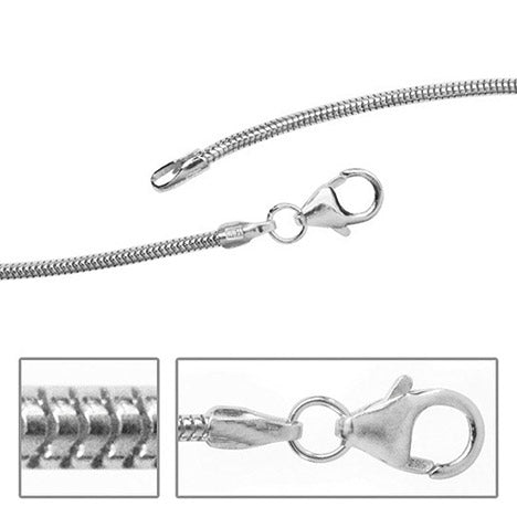 Schlangenkette 925 Silber 1 0 mm 42 cm Halskette Kette Silberkette Karabiner