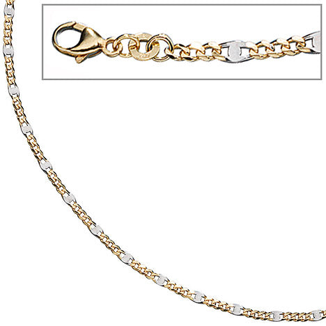 Steg-Panzerkette 333 Gelbgold massiv 2 mm 45 cm Gold Kette Halskette Goldkette