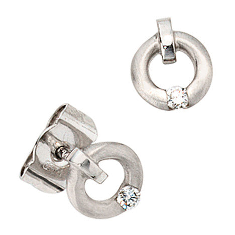 Ohrstecker 950 Platin mattiert 2 Diamanten Brillanten 0 03ct. Ohrringe
