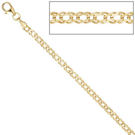 Zwillings-Panzerarmband 333 Gelbgold 19 cm Gold Armband Goldarmband Karabiner