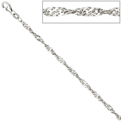 Singapurkette 925 Silber 2 9 mm 42 cm Halskette Kette Silberkette Karabiner