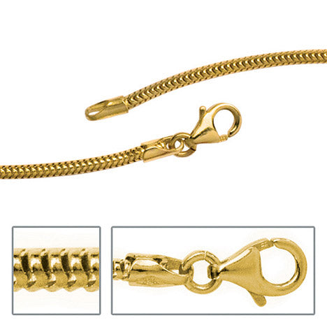 Schlangenkette aus 333 Gelbgold 1 9 mm 42 cm Gold Kette Halskette Goldkette