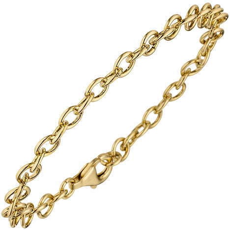 Rundankerarmband 925 Sterling Silber gold vergoldet 19 cm Armband Ankerarmband