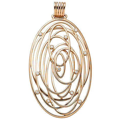 Anhänger oval 585 Gold Rotgold 12 Diamanten Brillanten 0 14ct. Rotgoldanhänger
