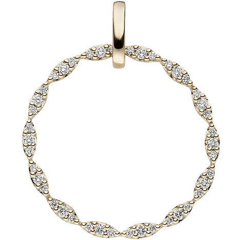 Anhänger rund 585 Gold Gelbgold 42 Diamanten Brillanten 0 26ct. Diamantanhänger