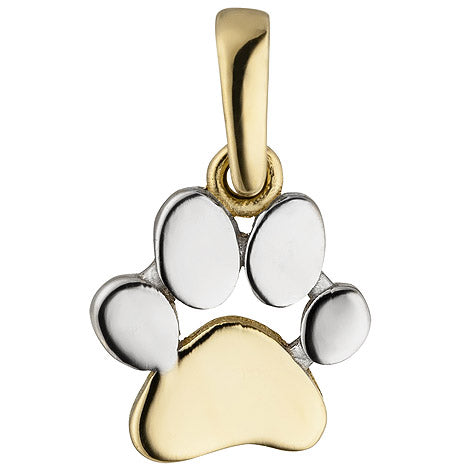 Anhänger Pfote 333 Gold Gelbgold bicolor Goldanhänger