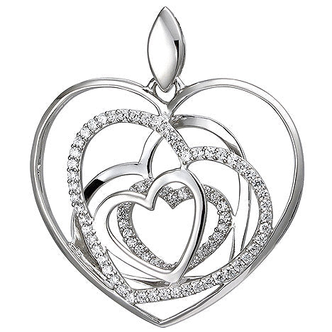 Anhänger Herzen 925 Sterling Silber 79 Zirkonia Silberanhänger