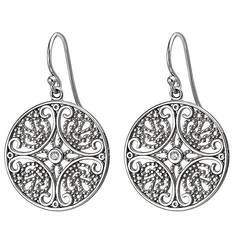 Ohrhänger 925 Sterling Silber 2 Zirkonia Ohrringe Silberohrringe