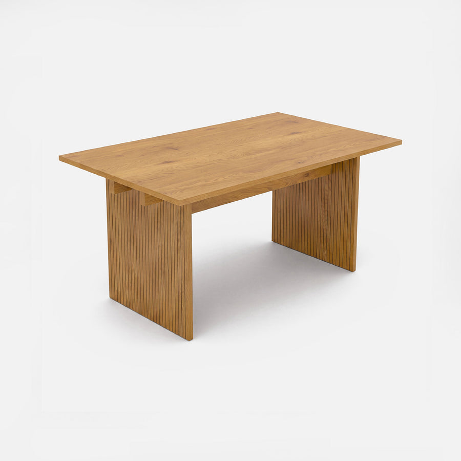 COLAMY HALO 63“ Modern Farmhouse Dining Table - Natural Wood Color