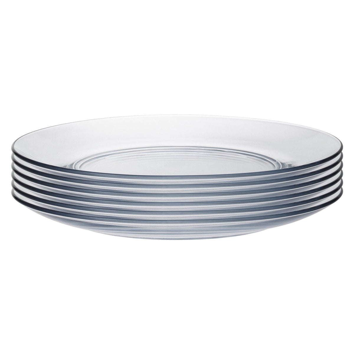 23.5cm Clear Lys Glass Dinner Plates - Pack of Six