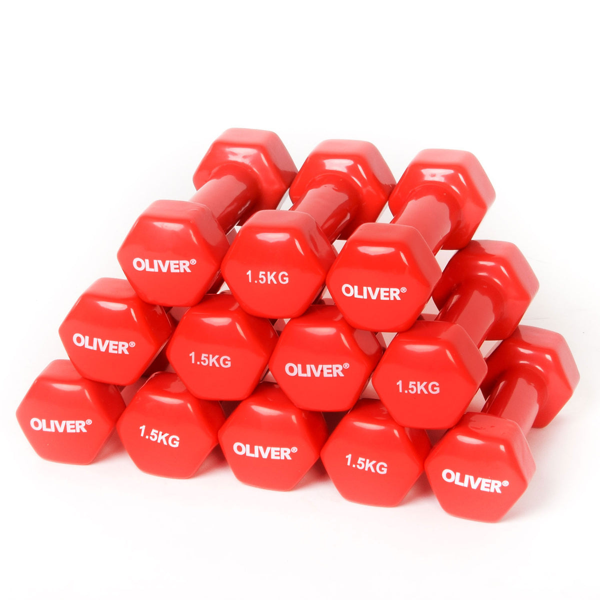 12x Oliver Vinyl Hantel zu je 1.5 kg