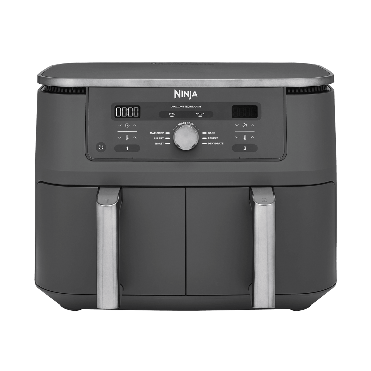 Ninja MAX 6-in-1 Dual Zone Air Fryer 9.5L in Gun Metal Grey | DZ400UK | by SharkNinja