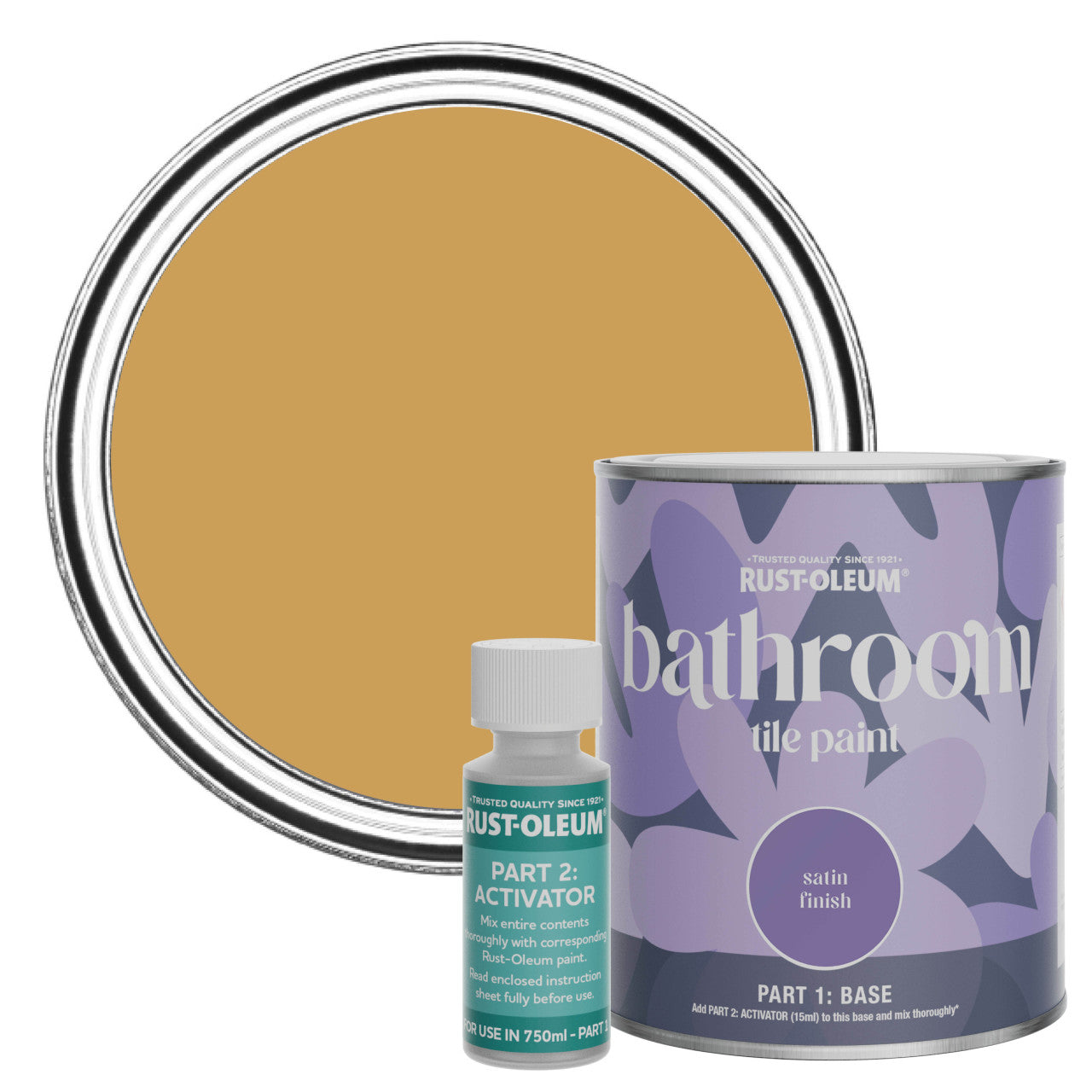 Rust-Oleum Yellow Satin Bathroom Tile Paint - Dijon 750ml
