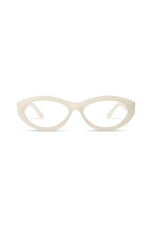 Audra Milky White Frame Glasses