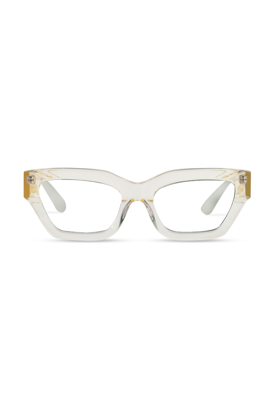 Ava Crystal Light Yellow Frame Glasses