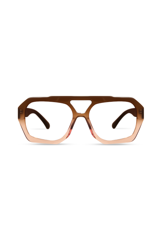 Beth Milky Brown Gradient Frame Glasses
