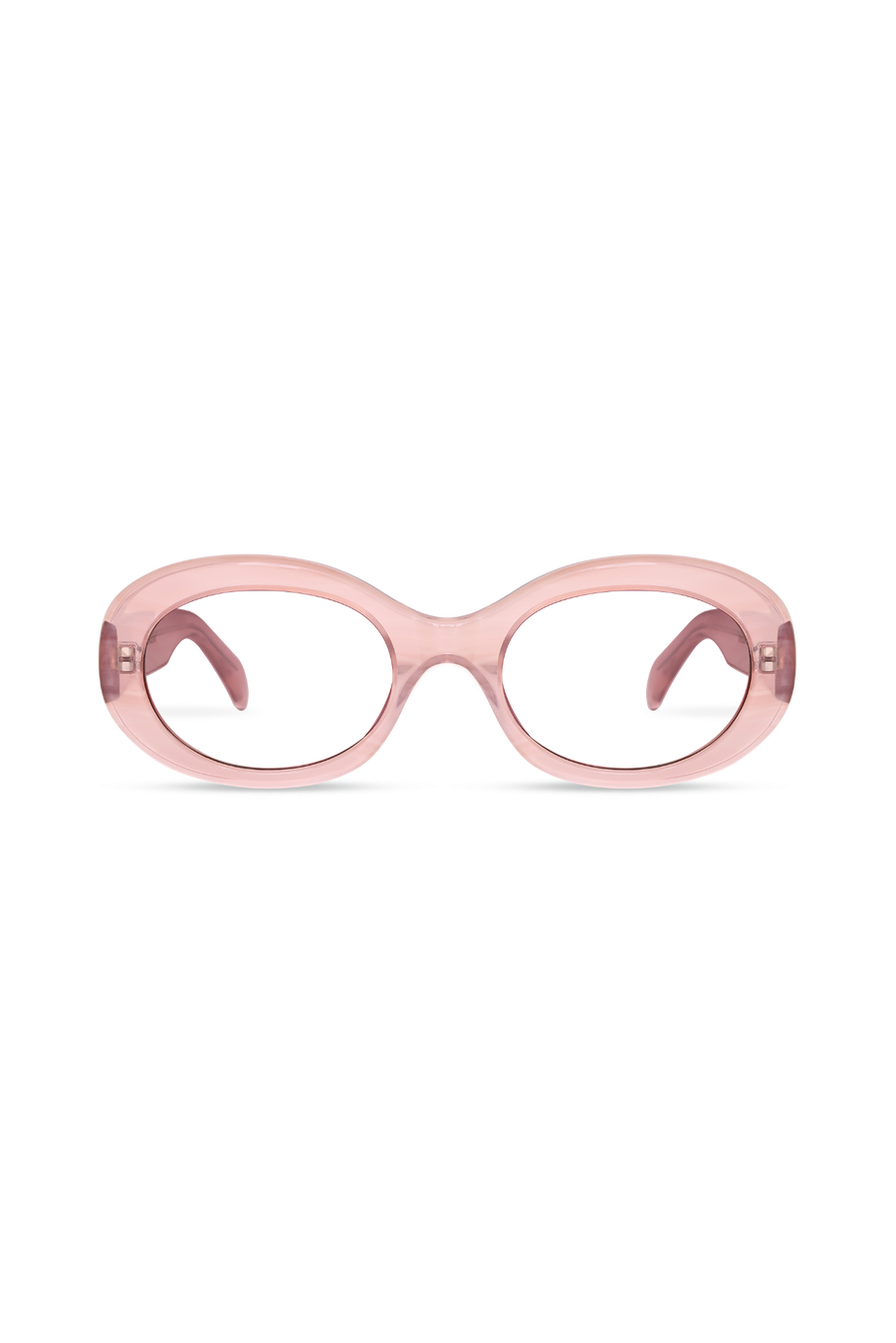 Kaia Crystal Pink Pearl Demi Frame Glasses